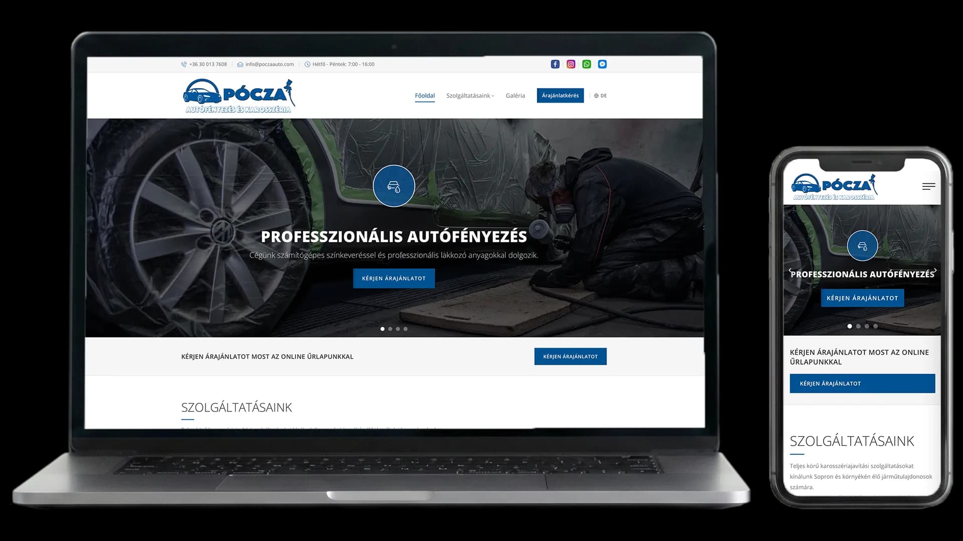 Egyedi üzleti weboldal